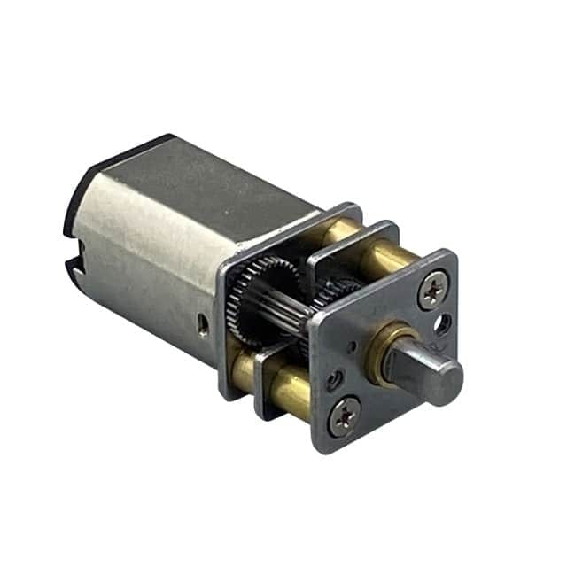 Metal gear motor with dual output shafts.